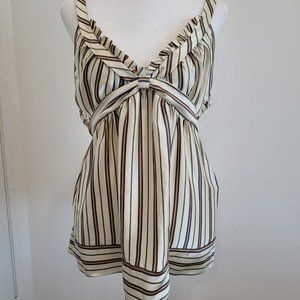 BCBG Women's Silk Striped Blouse NWT Sleeveless